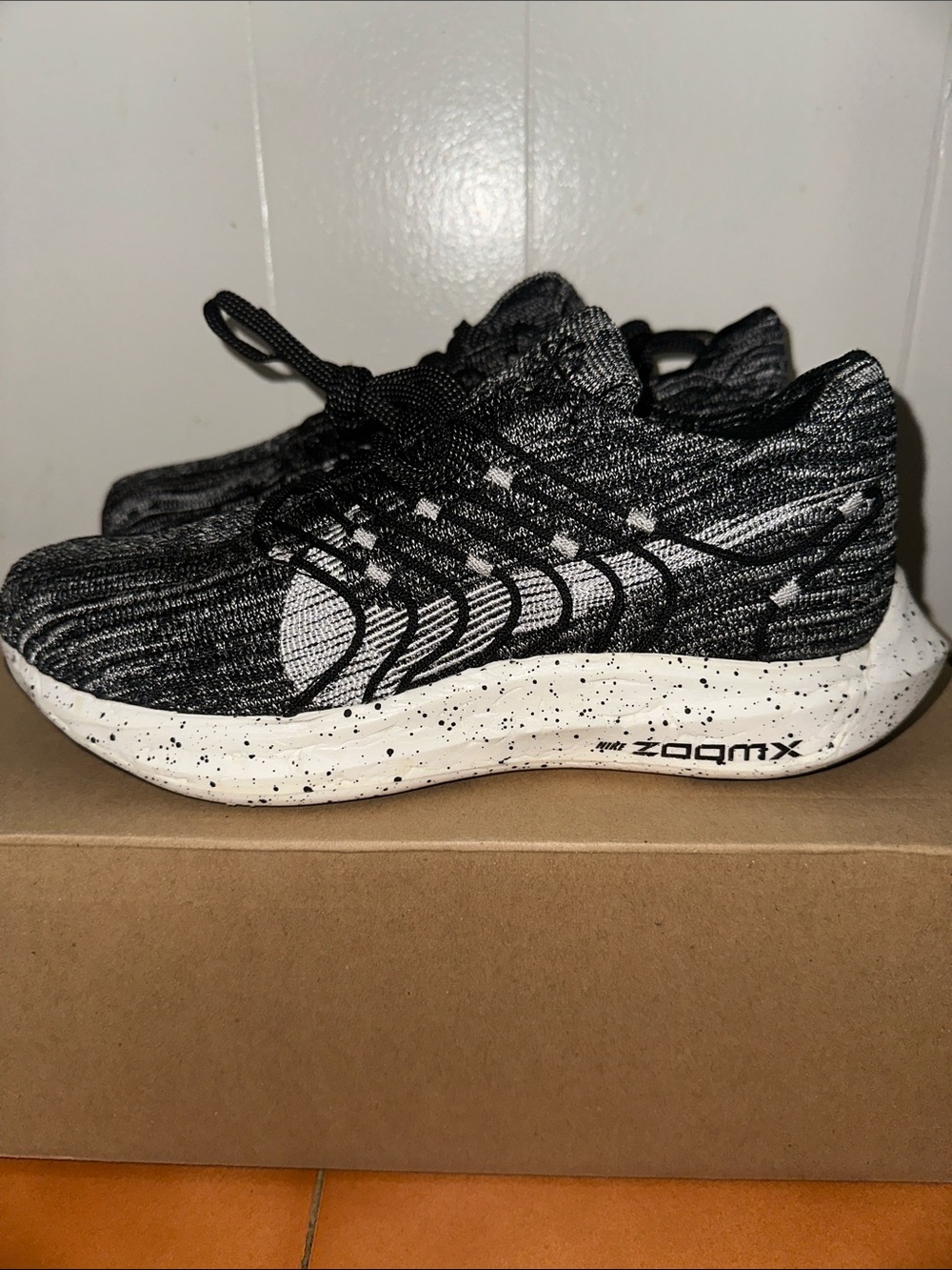Nike Pegasus Women Black and White Speckled Sole Sneakers
